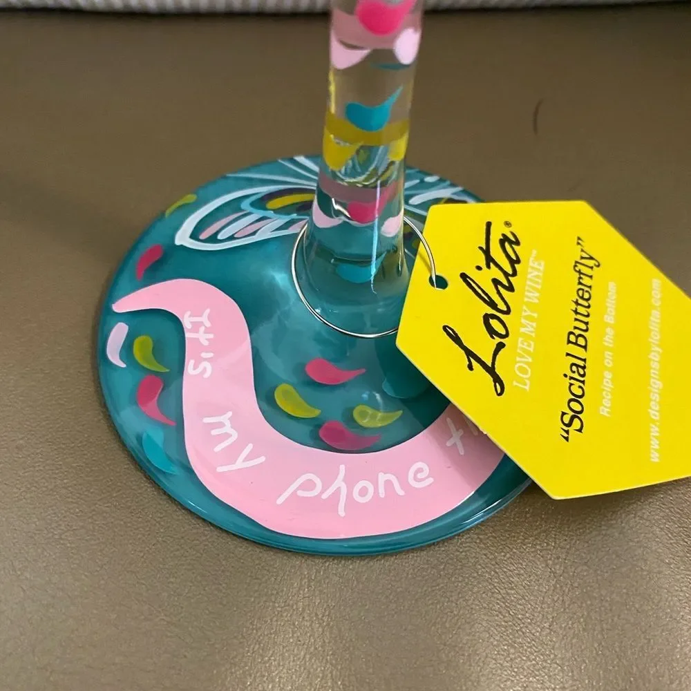 Lolita Love My Wine “Social Butterfly” Wine Glass